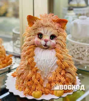 Торт Праздничный № 473, декор в виде "Кота"