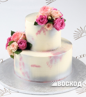№ 959 Торт "Праздничный" с масляным кремом. Цветочный декор предоставляется заказчиком.
