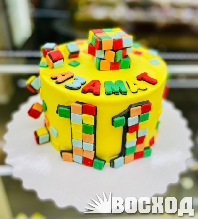 Торт № 288 Праздничный, декор кубик Рубика, день рождения 
