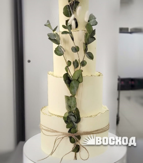 № 420 Торт "Праздничный", декор - живые цветы предоставляются ЗАКАЗЧИКОМ