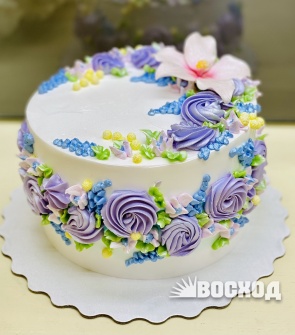 Торт № 163 Праздничный (декор цветы)