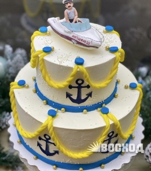 Торт № 103 Праздничный, 1600 руб/кг+ 2000 руб цена декора (лодка и человек)